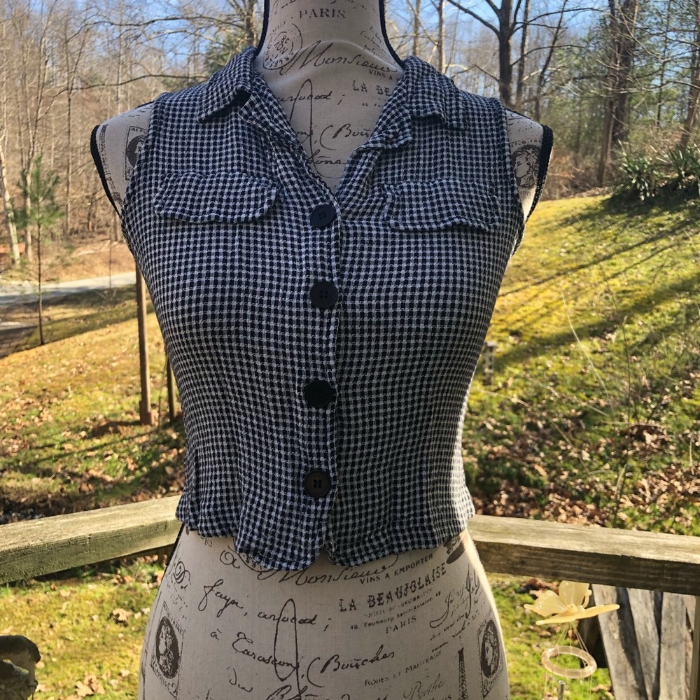 Black & White Checkered Crop Top